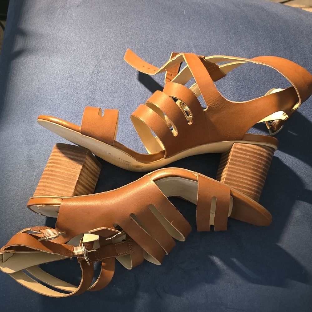 BCBG Tan Strappy Sandals